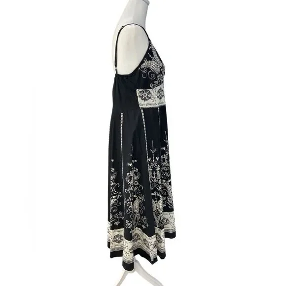 Magic Embroidered Black and White 100% Cotton Dress. Size Large. - Picture 6 of 11